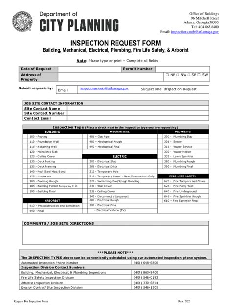 city of glendale inspection request.